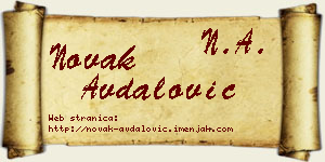 Novak Avdalović vizit kartica
